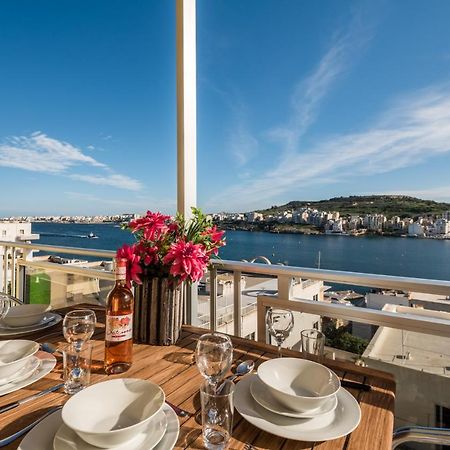 Bayview 2 Bedroom Seaview Apartment With Large Terrace With Panoramic Views - By Getawaysmalta St. Paul's Bay Luaran gambar