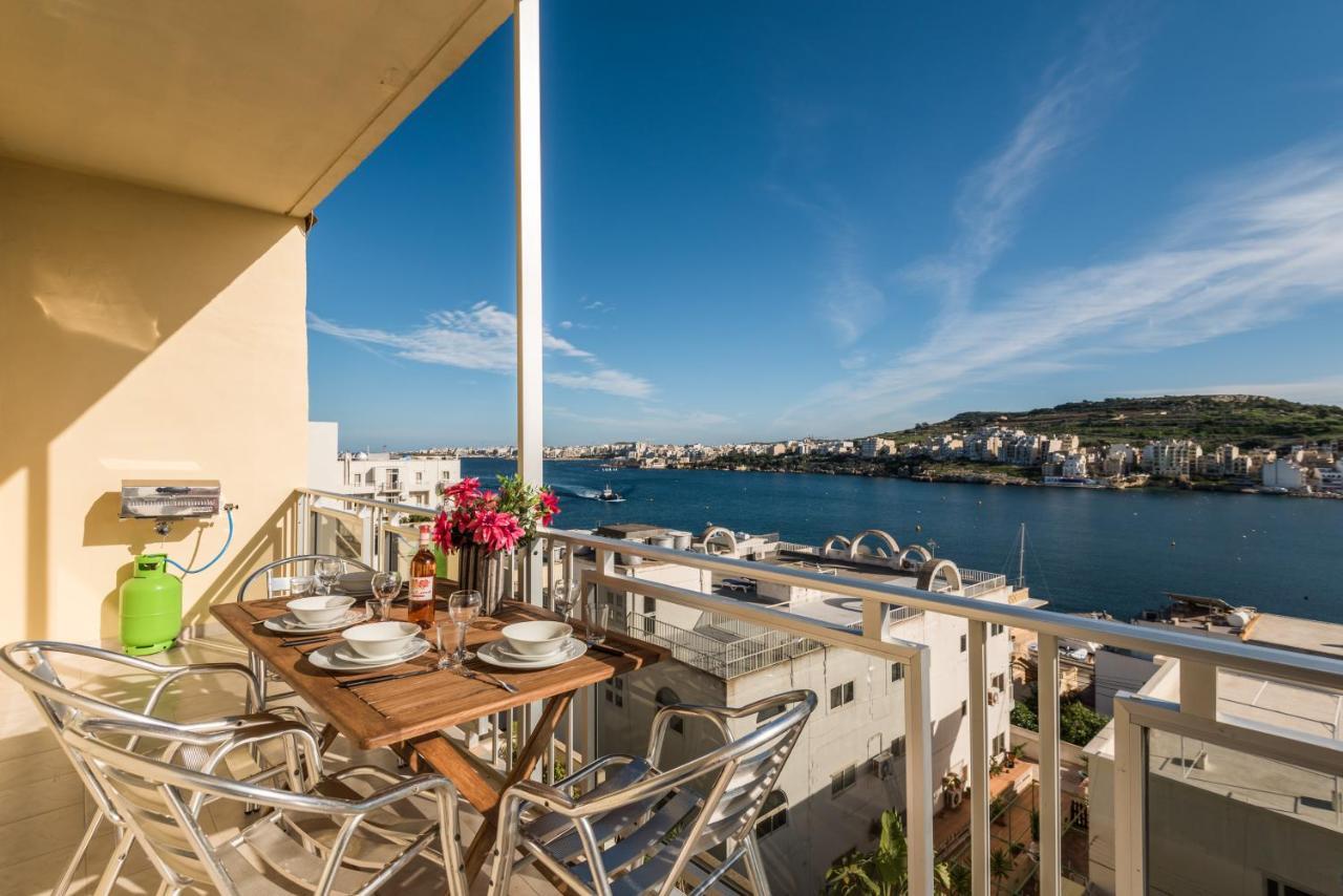 Bayview 2 Bedroom Seaview Apartment With Large Terrace With Panoramic Views - By Getawaysmalta St. Paul's Bay Luaran gambar
