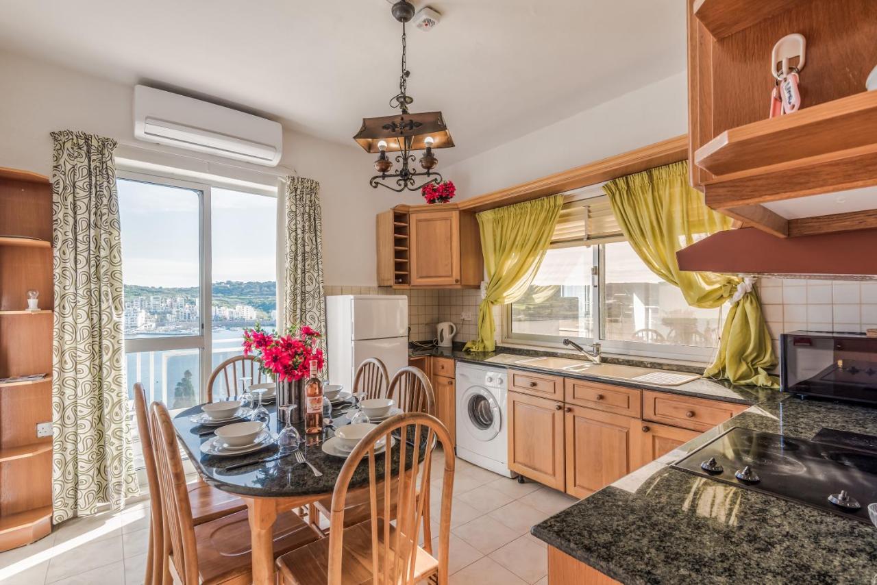 Bayview 2 Bedroom Seaview Apartment With Large Terrace With Panoramic Views - By Getawaysmalta St. Paul's Bay Luaran gambar
