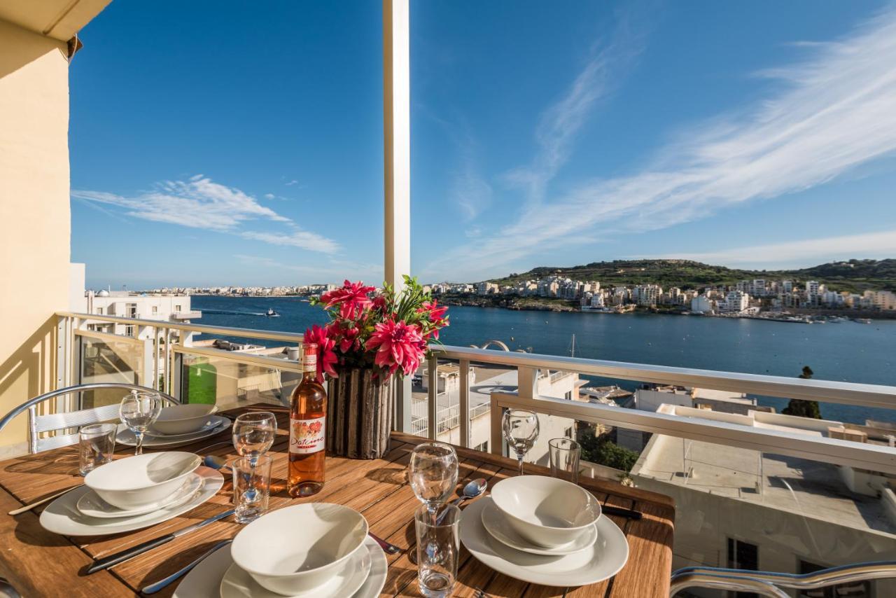 Bayview 2 Bedroom Seaview Apartment With Large Terrace With Panoramic Views - By Getawaysmalta St. Paul's Bay Luaran gambar